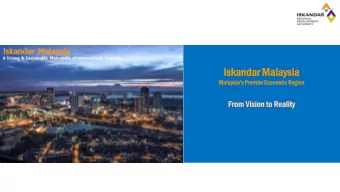 Iskandar  andar Mala  laysi  sia  Malaysias Premier Economic Region  Pre  rese  sent  ntati