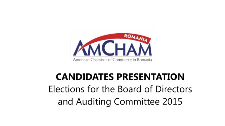 candidates presentation elections for the board of