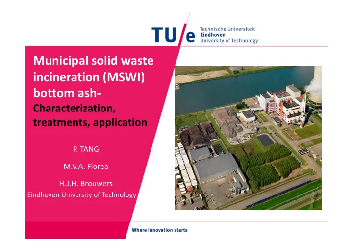 municipal solid waste incineration mswi bottom ash