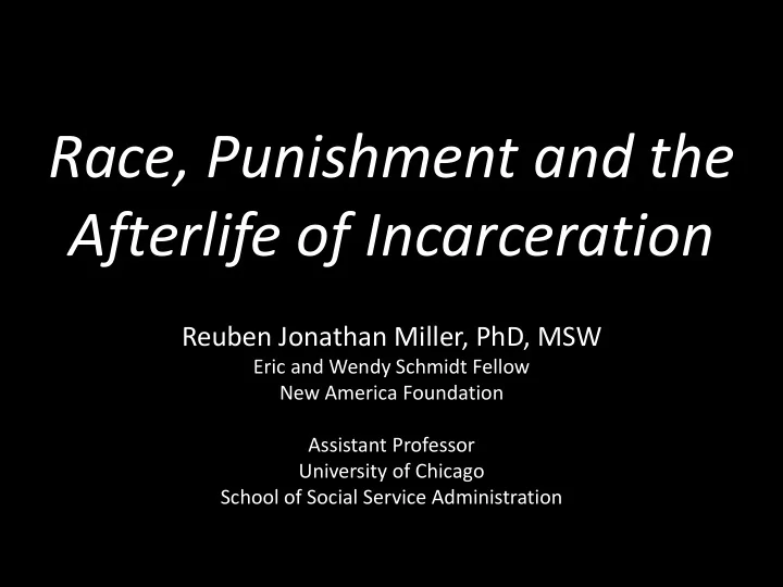 race punishment and the afterlife of incarceration