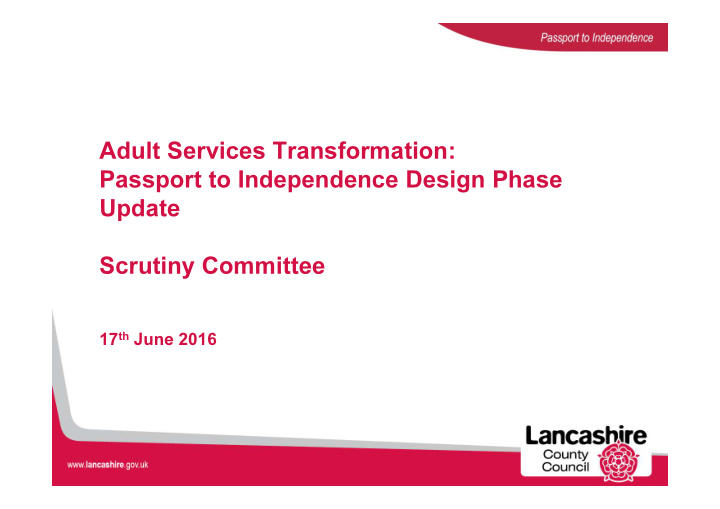 adult services transformation passport to independence