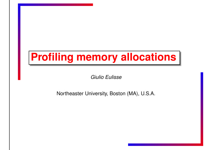 profiling memory allocations
