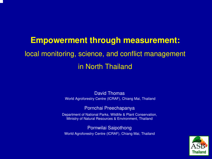 empowerment through measurement
