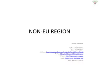 NON-EU  REGION   Aleksey  Udovenko    Tel/Fax:  +74956600345  Cell: