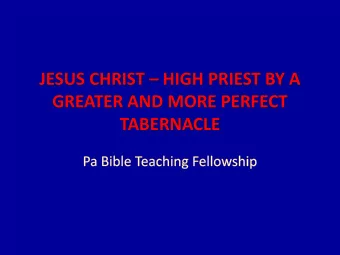 GREATER AND MORE PERFECT TABERNACLE  The Tribe of Levi  Number of Men in Each Tribe Exodus 15:8b