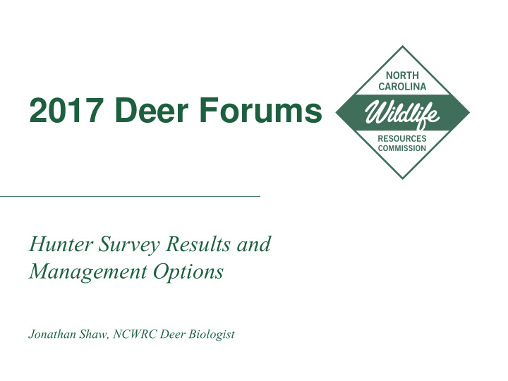 2017 deer forums