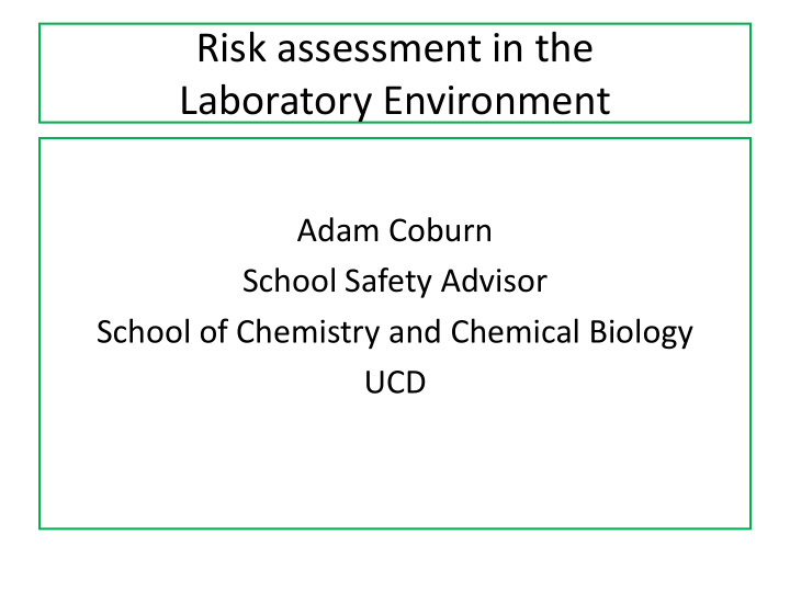 risk assessment in the