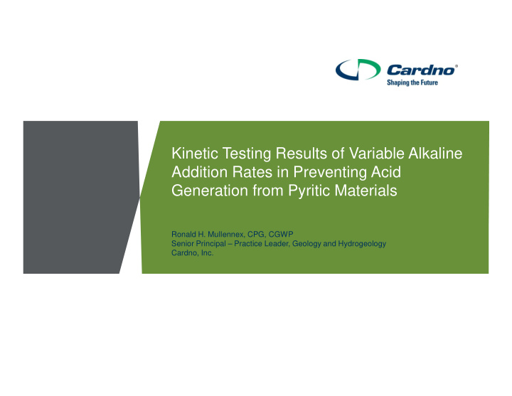 kinetic testing results of variable alkaline addition