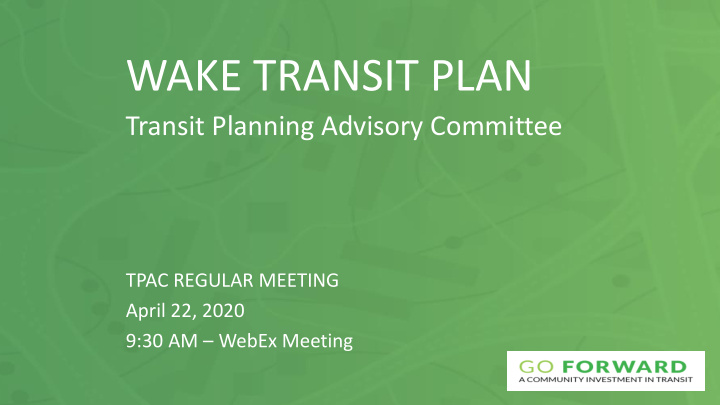 wake transit plan