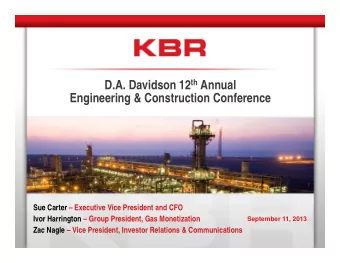 D.A. Davidson 12 th Annual  Engineering &amp; Construction Conference  Sue Carter  Executive