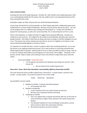 Sisters of Charity of Leavenworth  Leaven Assembly  July 31, 2018  Sister Constance Phelps