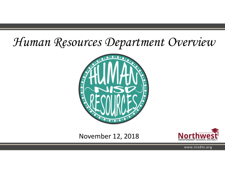 human resources department overview