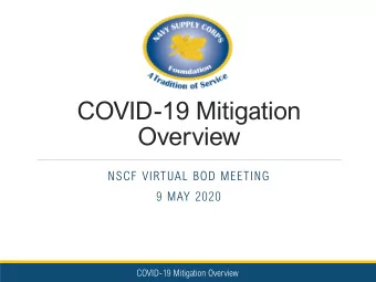 COVID-19 Mitigation  Overview  NSCF VIRTUAL BOD MEETING  9 MAY 2020  COVID-19 Mitigation Overview