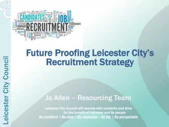 Future Proofing Leicester Citys  Leicester City Council  Rec  ecruitment  ruitment Str  Strat