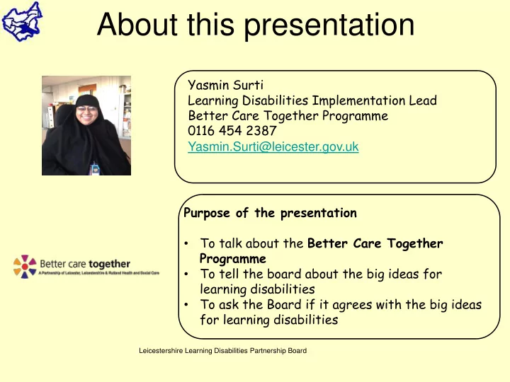about this presentation