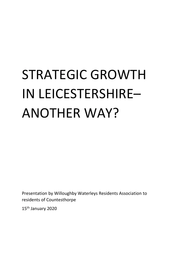 strategic growth in leicestershire another way