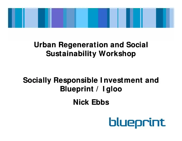 urban regeneration and social urban regeneration and