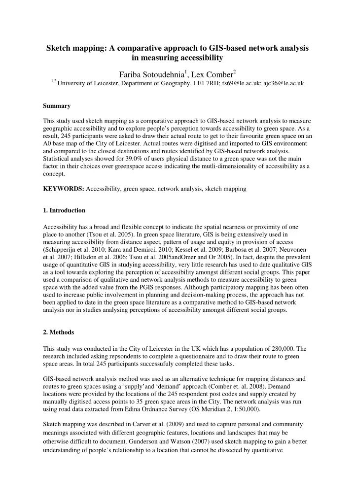 sketch mapping a comparative approach to gis based