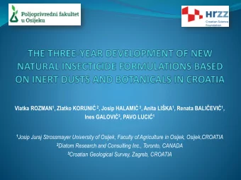 Research in Croatia  Croatian Science Foundation (HRZZ) - call: IP-11-2013  Approved funding a