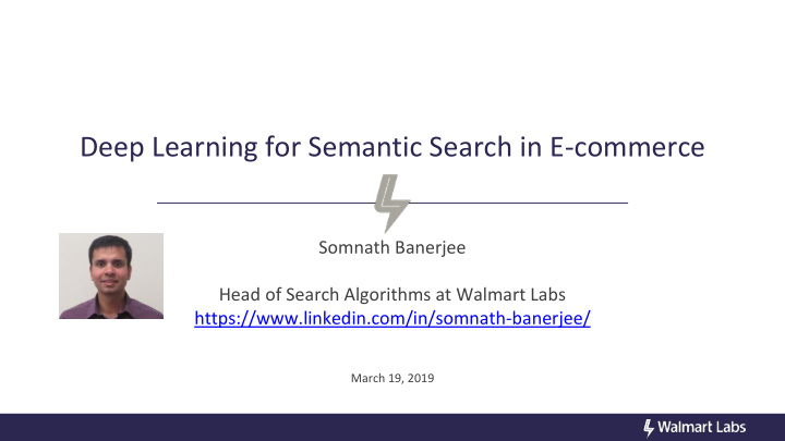deep learning for semantic search in e commerce