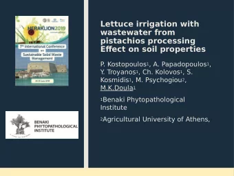 Lettuce irrigation with  wastewater from  pistachios processing  Efgect on soil properties P.