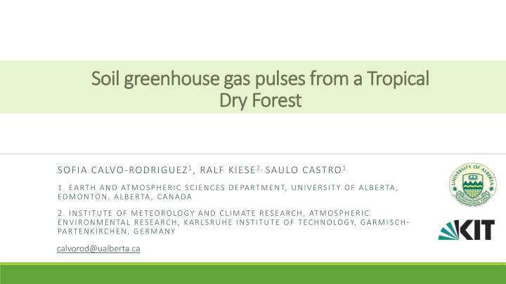 soil greenhouse gas pulses from a tropical dry forest