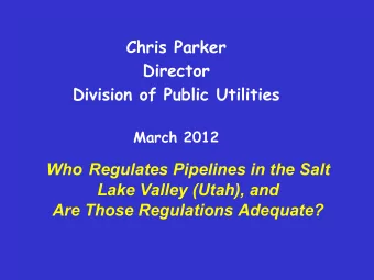 Utah               Department of Commerce  Division of Public Utilities