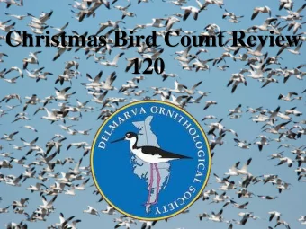 Christmas Bird Count Review  120  Compiler - Jim White  Observers  53 Average  51.5