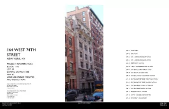 164 WEST 74TH  LM-01: TITLE SHEET  STREET  LM-02:  SITE PLAN  LM-03: SITE &amp; SURROUNDING PHOTOS