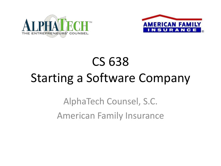 cs 638 starting a software company