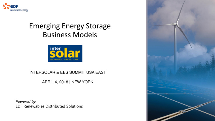 emerging energy storage business models
