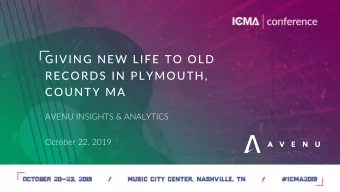 RECORDS IN PLYMOUTH,  COUNTY MA  AVENU INSIGHTS &amp; ANALYTICS  October 22, 2019 TODAY  S
