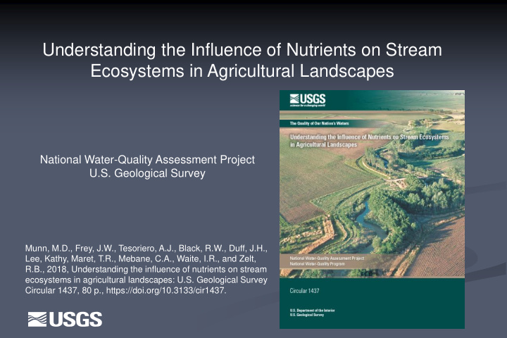 understanding the influence of nutrients on stream