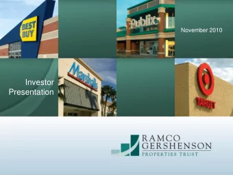 Presentation Ramcos Strategic Goals    Deliver superior total shareholder returns