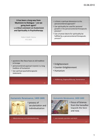 Enlightenment  personcentered approach stands in a long  Counter  Enlightenment