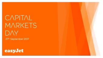 Capital  markets  day 27 th September 2017  Agenda  Time  Agenda item  Led by  Time  Agenda item