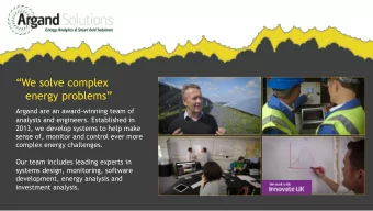 We solve complex  energy problems  Argand are an award-winning team of  analysts and