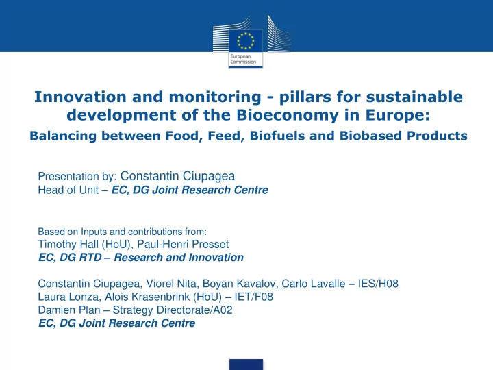 innovation and monitoring pillars for sustainable