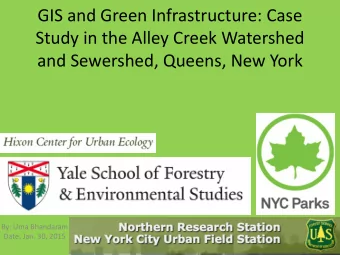 GIS and Green Infrastructure: Case  Study in the Alley Creek Watershed  and Sewershed, Queens, New
