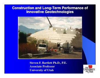 Construction and Long  Construction and Long-  -Term Performance of  Term Performance of