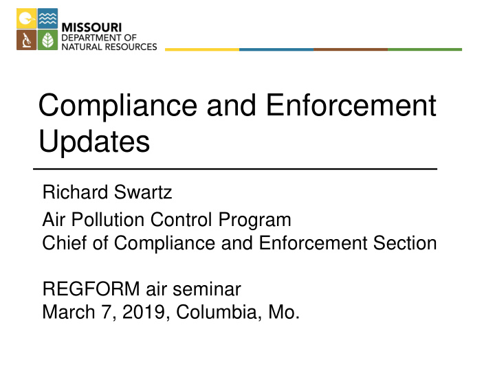 compliance and enforcement updates