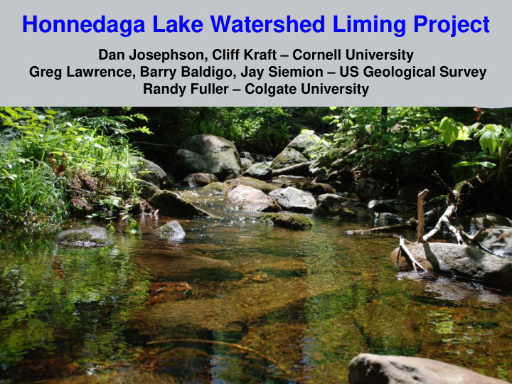 honnedaga lake watershed liming project