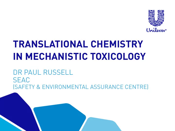 in mechanistic toxicology