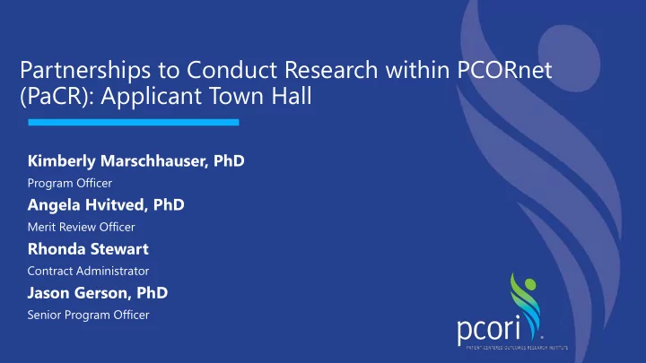 pacr applicant town hall