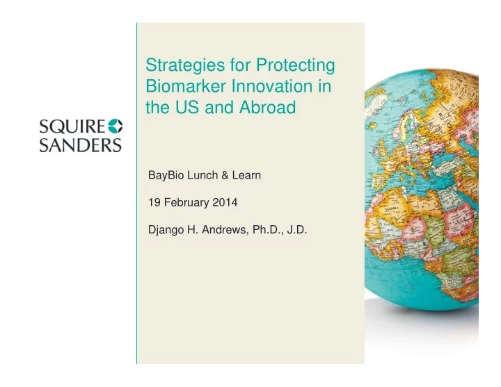 strategies for protecting biomarker innovation in the us
