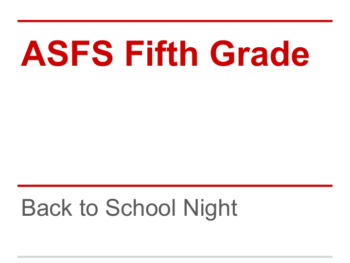 asfs fifth grade