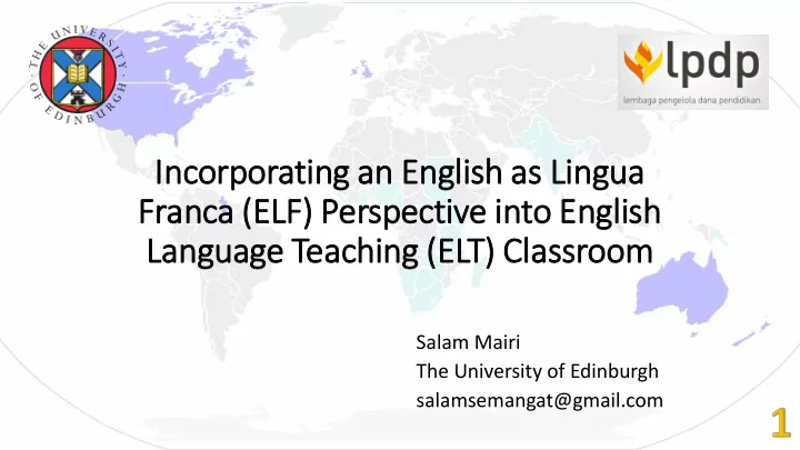 in incorporatin ing an en engli lish as s lin lingua