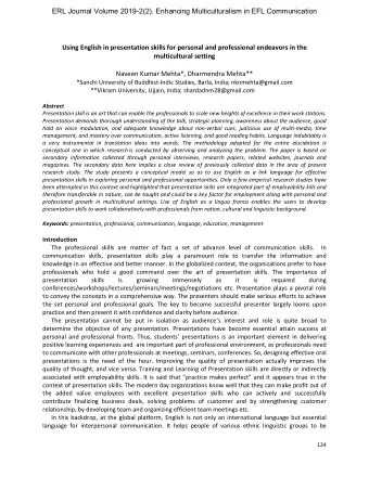 ERL Journal Volume 2019-2(2). Enhancing Multiculturalism in EFL Communication  Using English in