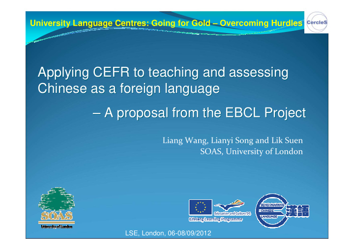 applying cefr to teaching and assessing applying cefr to