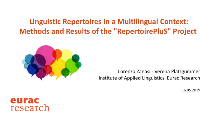 linguistic repertoires in a multilingual context methods